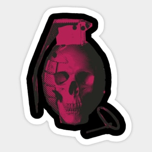 skull hand grenade Sticker